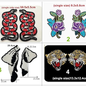 One Pair of Fabric Snake Flower Bowknot Applique leopard cloth Patch DIY garment accessories decorative Jacket cloth