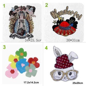 Glitter Sequins Crown Angel Space spaceship Flower Rabbit Applique cloth patch DIY badge Craft