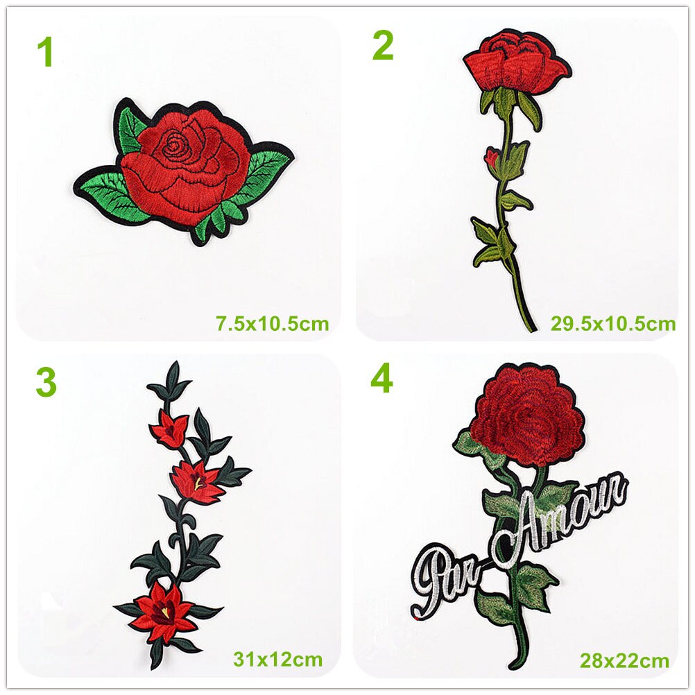 Fabric Applique Rose flower cloth handsew applique Roses DIY Etsy
