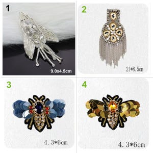 Crystal Sequins Beaded Bee Tassels Badge Applique Plane cloth patch DIY garment accessories decorative Cloth Craft