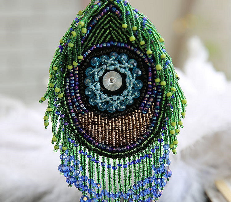 Crystal Beaded Peacock Feather Eye Butterfly Applique cloth Etsy