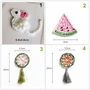 Apliques de limón con cuentas de cristal para ratón, fruta, sandía, parche de tela para fruta, chaqueta artesanal, tela decorativa, bolsa para el pelo, suministro de accesorios
