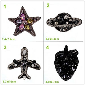 Tela con cuentas Star Planet Strawberry Plane Applique parche DIY badge Craft decorative cloth handbag suministro de accesorios