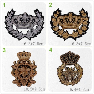 Embroidery Beaded Crown Bee Applique Badge Cloth patch DIY badge Craft decorative cloth handbag accessory supply