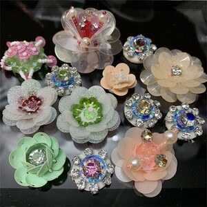 Sequins Crystal Beaded Flower Applique cloth Patch DIY Brooch badge Craft patch cloth handbag accessory supply