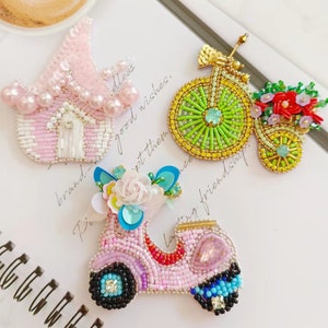 Crystal Sequins Beaded Fabric Cabin motorcycle Bicycle Applique cloth Patch DIY Jacket cloth handbag accessory supply