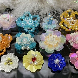 Pailletten Kristall Perlen Applikation Tuch DIY Brosche Anstecker Basteltuch Partytuch Handtasche Accessoire Bastelzubehör