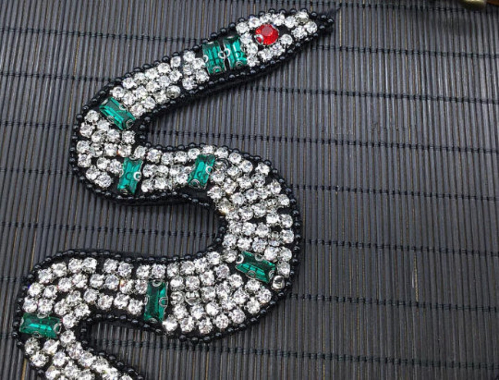 Crystal Beaded Snake Applique Animal Cloth Patch DIY Jacket Etsy