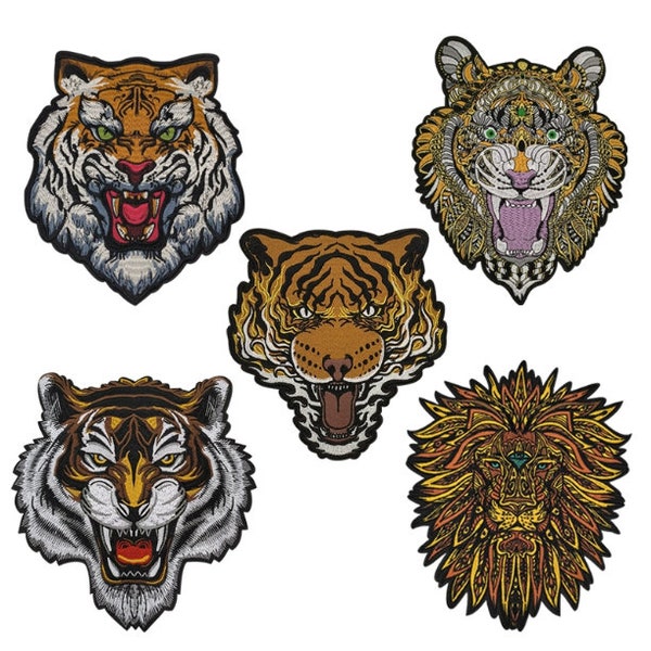 Fabric Tiger Lion Animal Appliques cloth patch DIY garment accessories decorative cloth sale