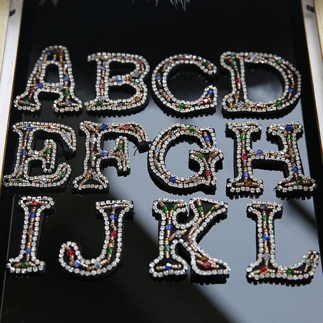 Crystal Glitter Beaded 26 English Letter Applique Stunning - Etsy