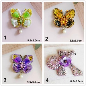 Cristal lentejuelas con cuentas Tela Mariposa Carta Applique parche de tela DIY vestido accesorio decorativo Chaqueta Vestido Bolso Zapatos Artesanía
