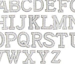 Crystal Perla cuenta 26 Inglés Carta Applique Cool Capital tela parche DIY insignia Fabricación decorativa tela bolso accesorio de suministro