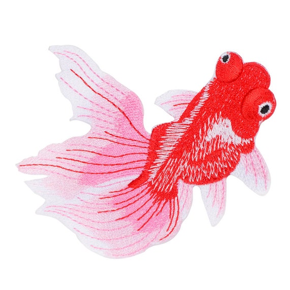 10x11cm Fabric Embroidery Multi Color Goldfish Applique Fish Cloth