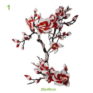 Fabric Applique Yulan Magnolia flower cloth tradition flowers applique DIY garment accessories decorative Jacket cloth