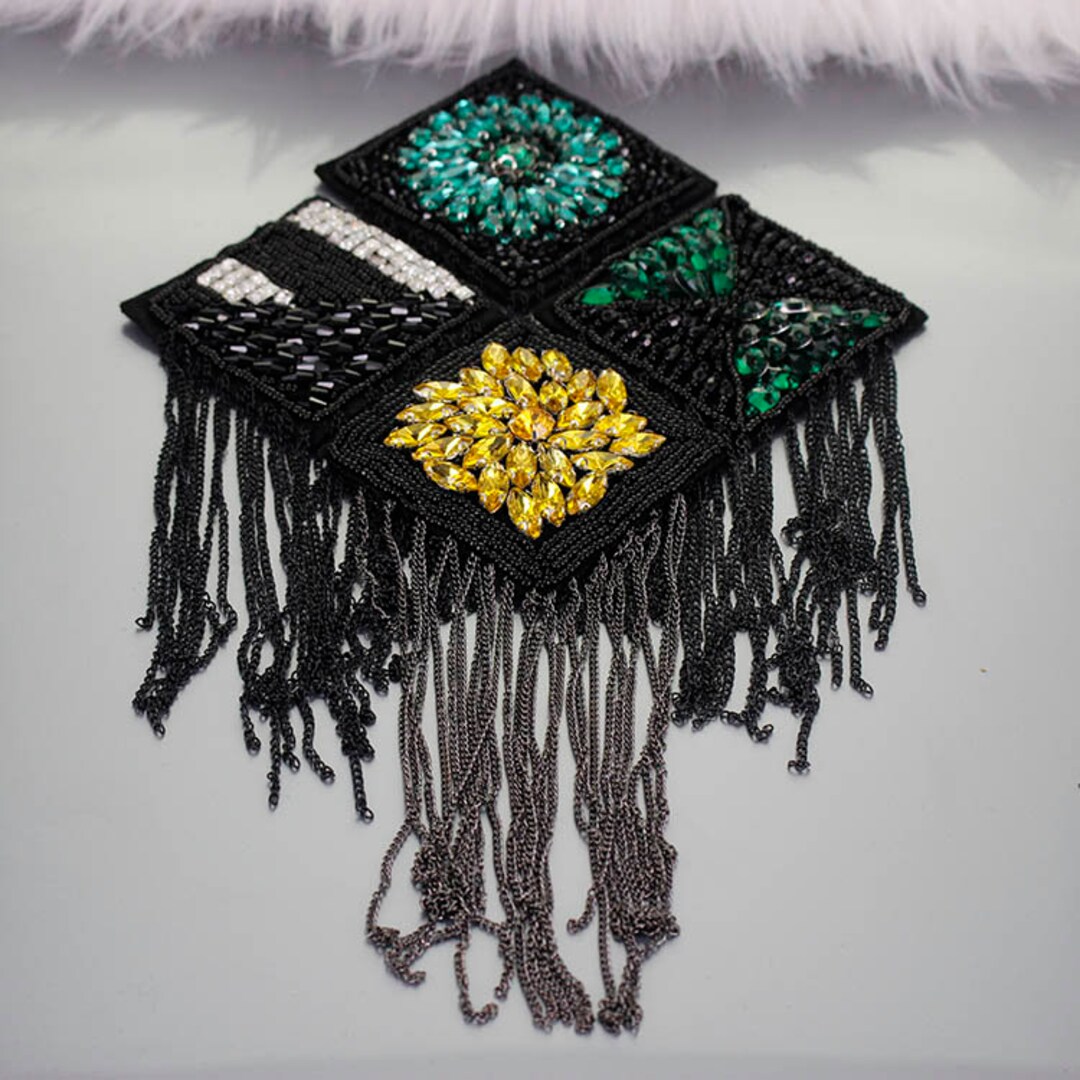 Crystal Tassels Beaded Tassels Applique Cloth DIY Badge Craft