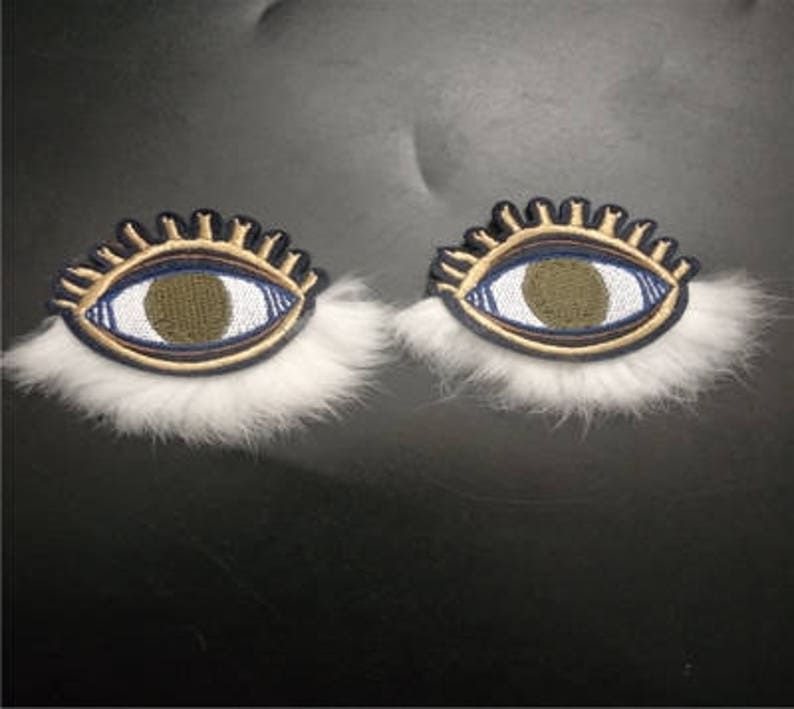 9.5x10cm Fabric Plush Color Eyelash Eye Applique Plush Eyes Etsy