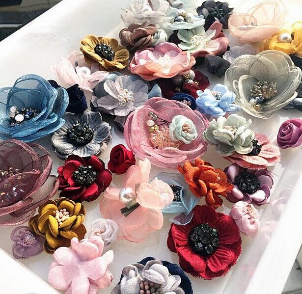 Fabric Silk Lace Cotton Beaded Multi Style flower Applique sew Etsy