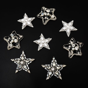 Crystal Beaded Star Appliques Beaded Sew on cloth patch DIY garment accessories decorative cloth Sale
