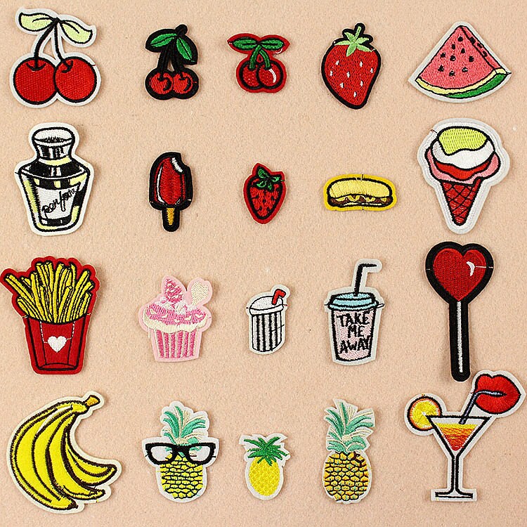 Fabric Watermelon Pineapple Cherry Applique Ice Cream Fries - Etsy