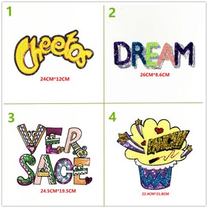 Lentejuelas Perlas Letras Inglesas Carta Sueño Estrella Applique Parche Cool tela Parche DIY Chaqueta decorativa Party tela accesorio accesorio