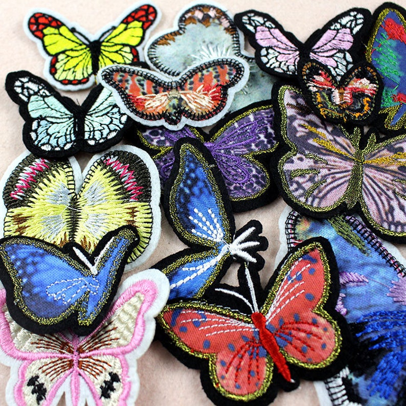 Fabric Applique Small Butterfly Cloth Handsew Applique DIY Etsy