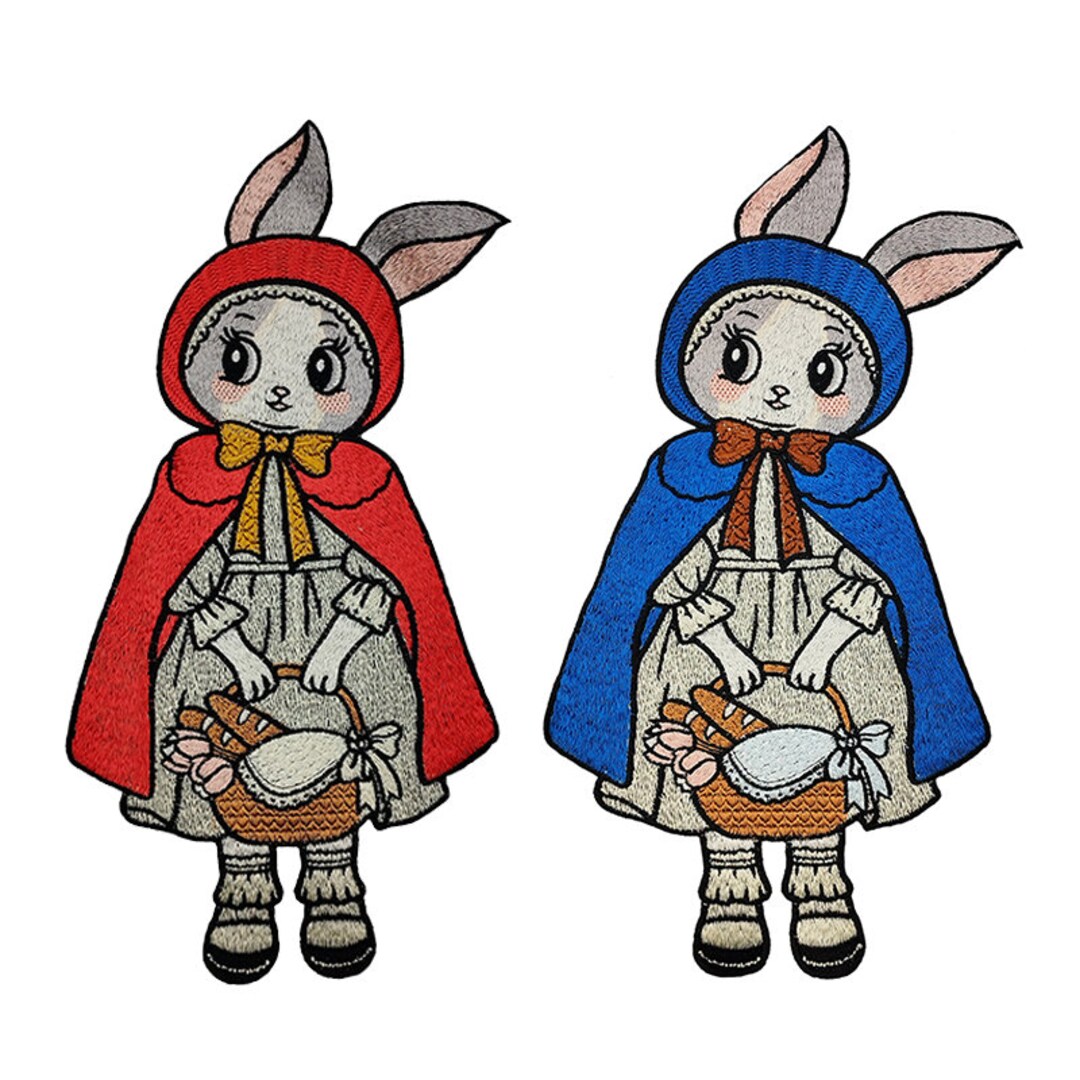 Rabbit Applique: Embroidered Fabric Accessory (33x17.5cm) - Etsy