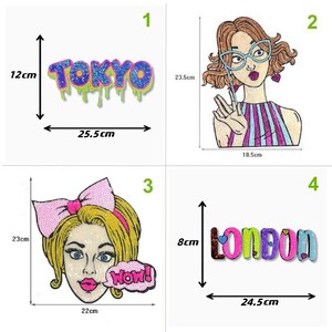 Sequins Fabric English Letter Lady with bowknot Glasses Applique cloth Patch applique DIY garment accessories Jacket cloth