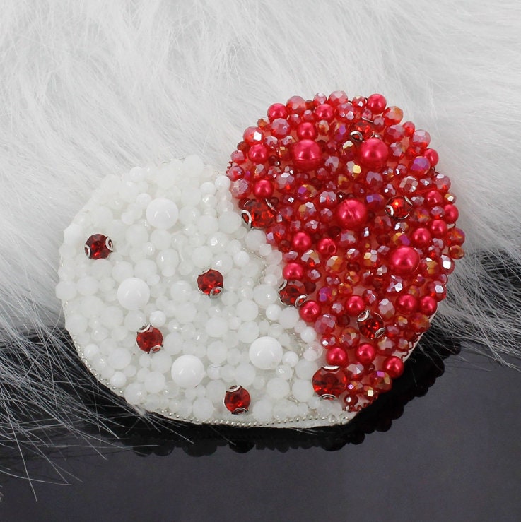 Crystal Beaded Fabric Embroidery Flower Wing Heart Strawberry