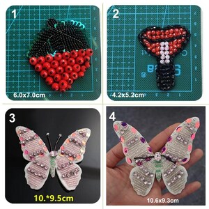 Crystal Beaded Applique Strawberry Butterfly Lip cloth patch DIY garment accessories decorative Sequin cloth