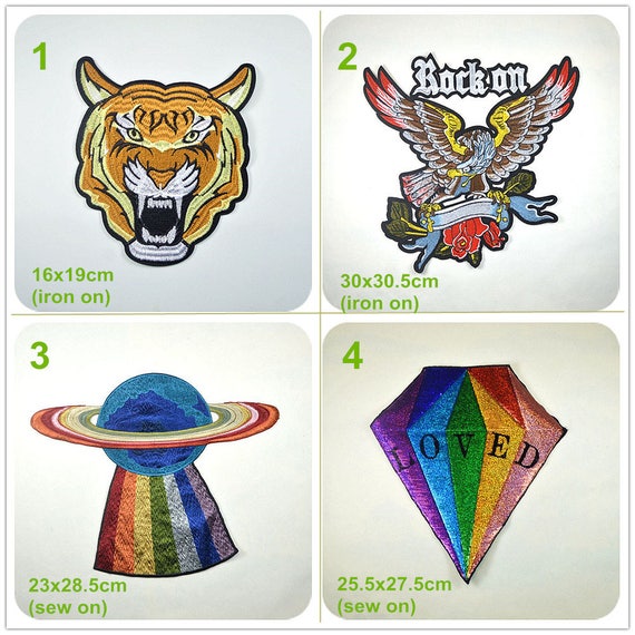 2018 Fashion Large Cat Embroidery Sequins Dress Applique Cloth Paste Patch DIY