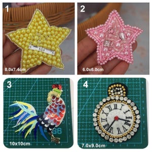 Kristall perlen hahn Gelb Sterne Uhr Abzeichen Applikation tuch Patch DIY Kleidungsstück zubehör dekorative Jacke tuch