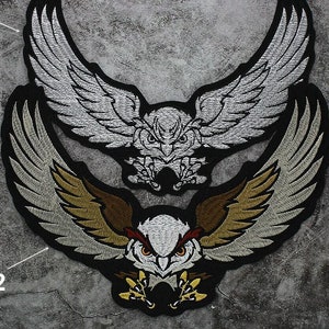 Embroidery Fabric 34x24.5cm Owl Applique Animal cloth patch DIY badge Craft decorative cloth handbag accessory supply