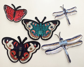 Dragonfly Butterfly Applique cloth stickers DIY Jacket decorative Party cloth hair bag accessory supply