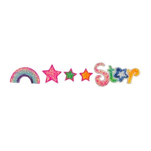 One set of Sequins Beaded Star Letter Rainbow Applique cloth Patch DIY Jacket decorative Jacket cloth handbag accessory supply