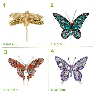 Sequin Beaded Butterfly Dragonfly Appliques Beaded Sew on cloth patch DIY garment accessories decorative cloth Sale