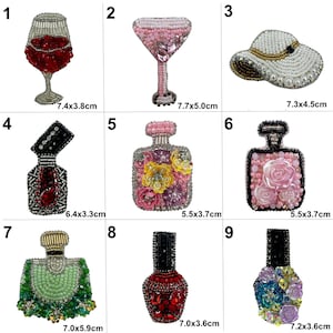 Sequins Beaded Beauty Bottle Lady Hat Applique cloth patch DIY garment accessory decorative Sequin