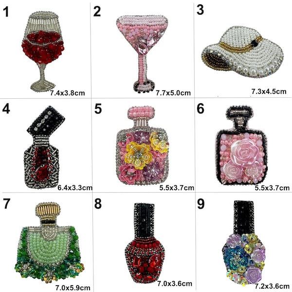 Sequins Beaded Beauty Bottle Lady Hat Applique cloth patch DIY garment accessory decorative Sequin