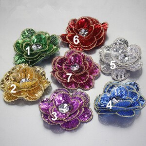 7.5x7.2cm Kristall Perlen Blütenblatt Blume Applikation Tuch Patch DIY Kleidungsstück Zubehör dekorative Pailletten Tuch