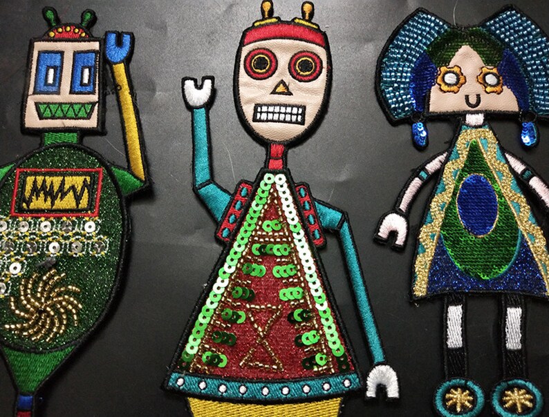 One Set of Fabric Robot Applique Cloth Patch Applique DIY - Etsy