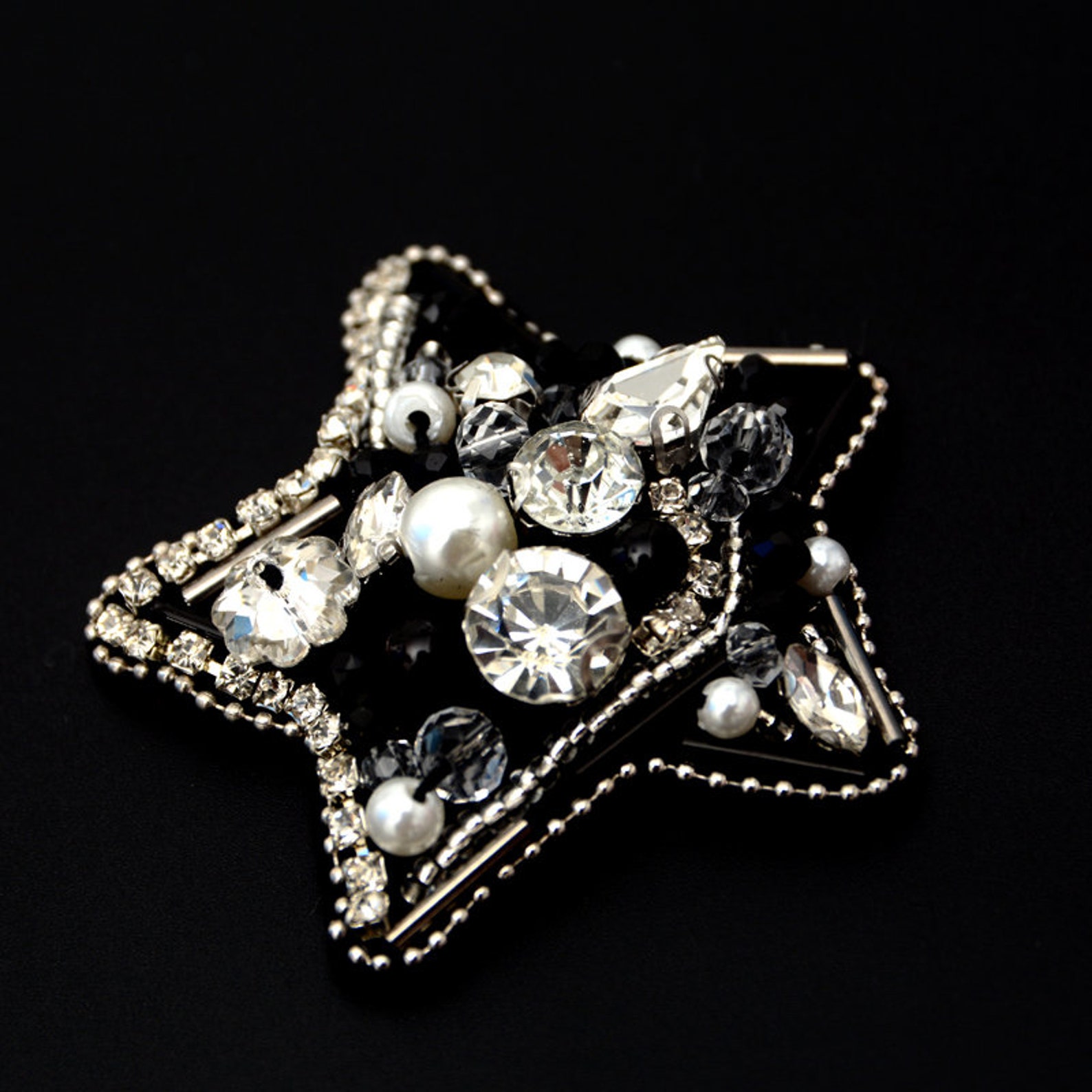 Crystal Beaded Star Appliques Beaded Sew on Cloth Patch DIY Etsy