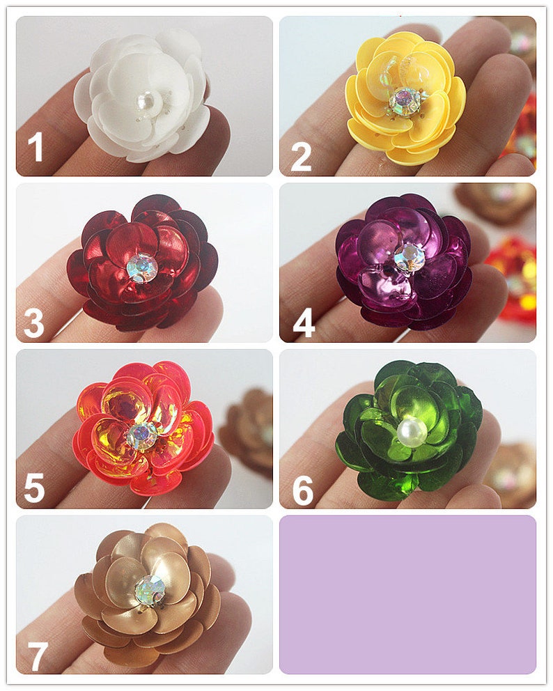 3cm Crystal Pearl Beaded Colorful Flower Applique cloth Patch DIY Brooch badge Craft decorative Shoes Party cloth handbag accessory supply