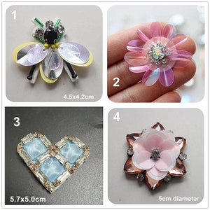 Crystal Beaded Heart Flower Appliques Bee Beaded Hand Sewing cloth Patch DIY garment accessories decorative cloth Sale