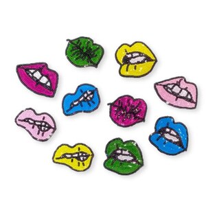 Pailletten-Stoff Kleine Lippenapplikation Multi Farbe Lippen Tuch Patch Applikation DIY Kleidungsstück Zubehör dekorative Jacke Tuch