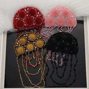 Crystal Beaded Beauty Tassels Collar Applique cloth patch sew on DIY garment accessories