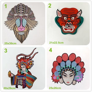 Fabric Opera Character Applique embroidery Monkey cloth patch sew on DIY Jacket decorative Party cloth hair bag accessory supply