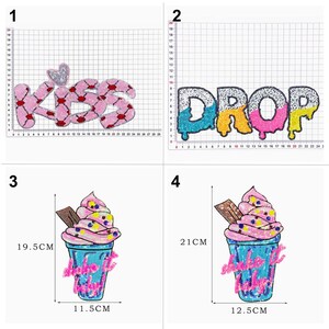 Sequins Beaded Ice cream Applique Lip Kiss English letters cloth patch DIY garment accessory decorative Party cloth handbag Craft