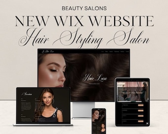 Wix Website Design Hair Template, Wix for hairstylists, Website Hair Design, Wix Themes, Hair Extensions Website, Wix Beauty Salon Business