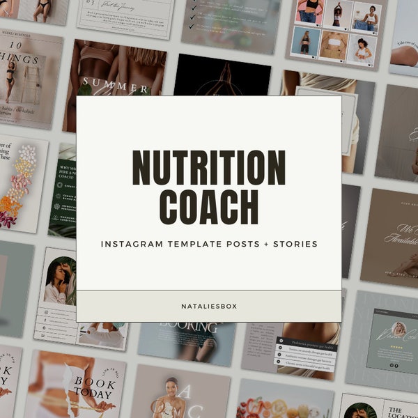 Nutrition Coach Social Media Templates | Health Wellness Instagram Posts | Nutritional Canva Ready To Post Content | Fitness Coaching Posts