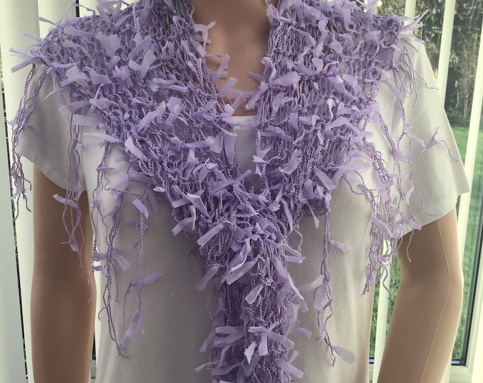 Pale Lilac Scarf, in a Beautiful Ribbon Thread, Thats Both Feminine and ...