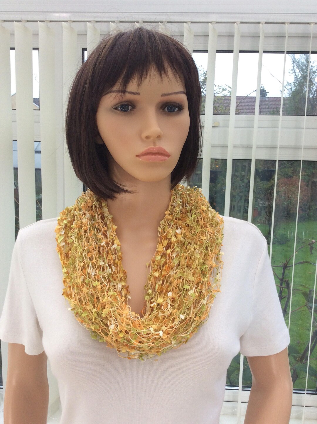Infinity Scarf, in Pretty Shades of Gold & Yellow, Perfect for Dressing